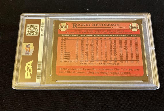 Lot De 5 Cartes à Collectionner Rickey Henderson (Oakland Athletics) - Années 1980 à 1984 - Fabricant Topps - Très Bon état