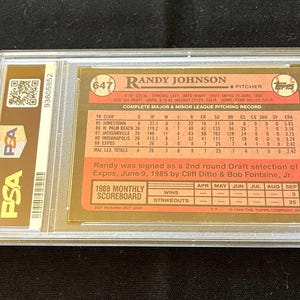Topps Randy Johnson 1989 TOPPS #637 Randy Johnson Rookie Card - Etsy