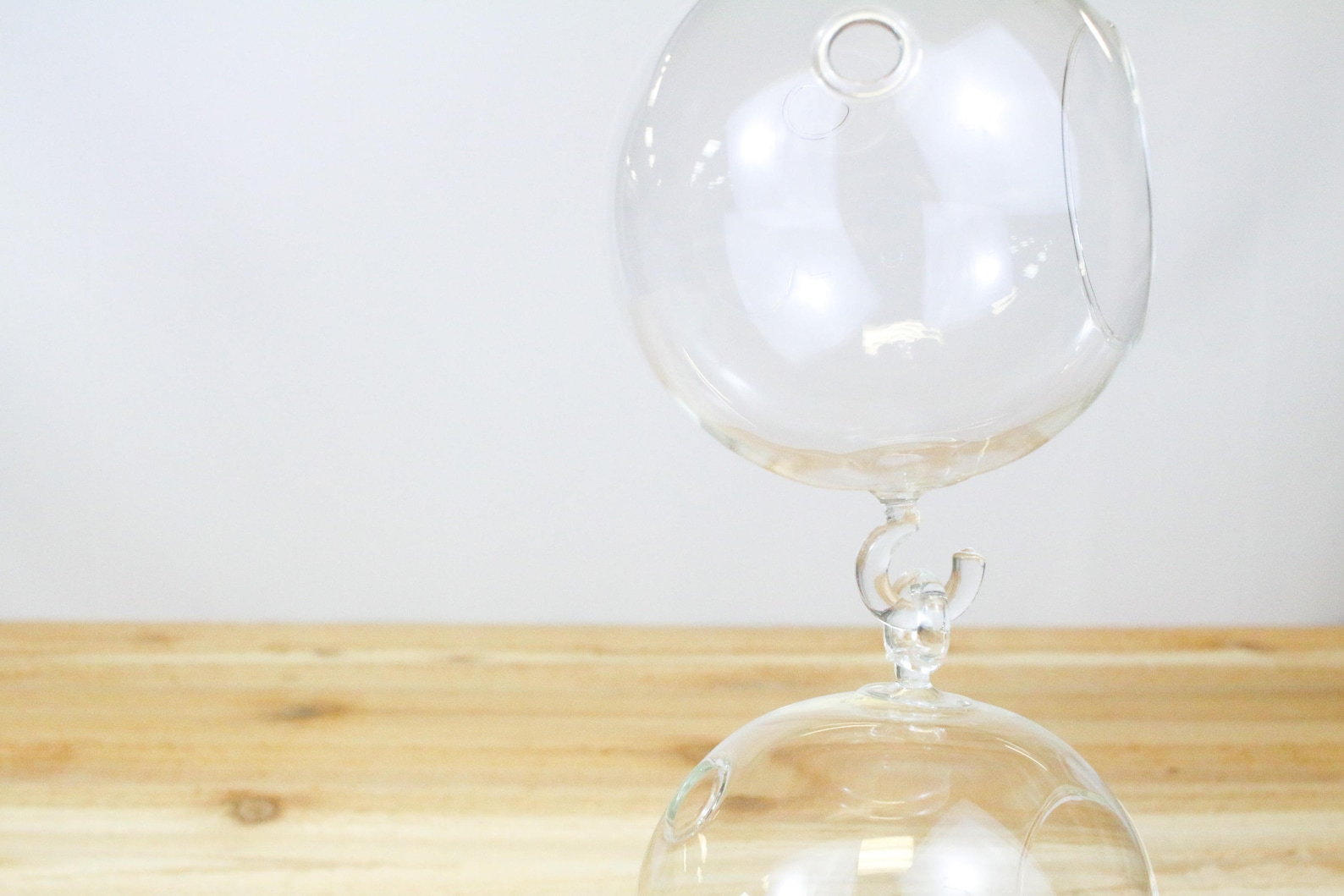 6 Pack of Hand Blown Glass Globes With Double Hooks Hanging Etsy