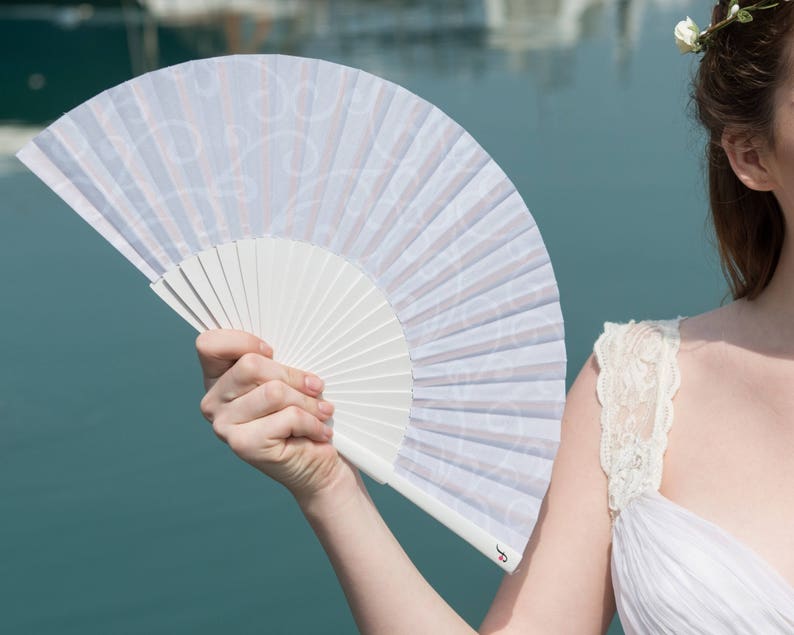 WEDDING FANS White Folding Hand Fans Bridal Accessories Etsy