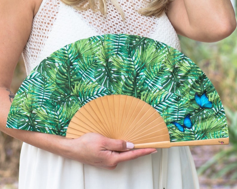 tropical hand fans
