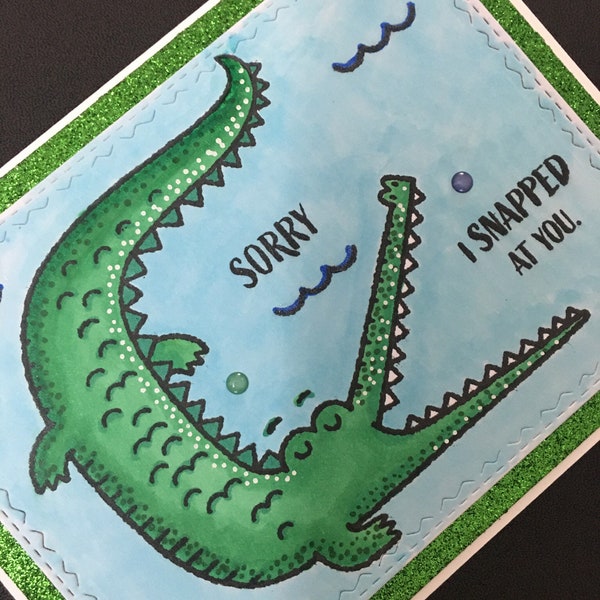 Sorry I Snapped at You Alligator card made with Stampin' Up stamp