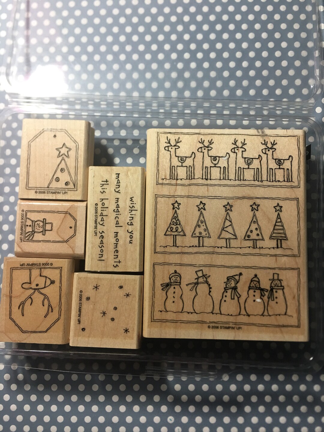 Stampin up "festive Favorites" Woodblock Rubber Stamp Set - From 2006 ...