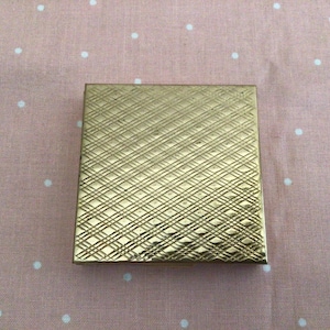 Vintage Square Brass Makeup Compact Made in USA