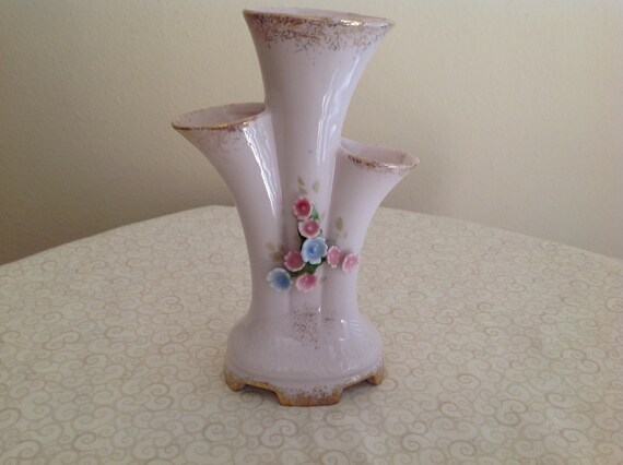 Vintage Lefton China Pink Three Bud Very Nice, Vintage, Lefton, Pink
