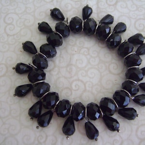 Vintage Cha Cha  Bracelet with Black Glass Beads