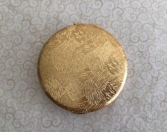 KIGU of London Vintage Round Gold Tone Makeup Compact