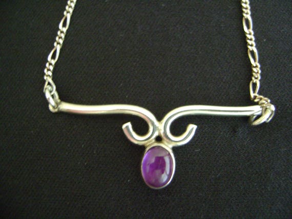 Handmade Amethyst Sterling Silver Choker Necklace - image 2