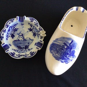 Vintage Delft Blue & White Ashtrays Price Includes 2 Pcs