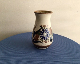 Vintage Mexico Pottery Vase Handmade and Painted signed
