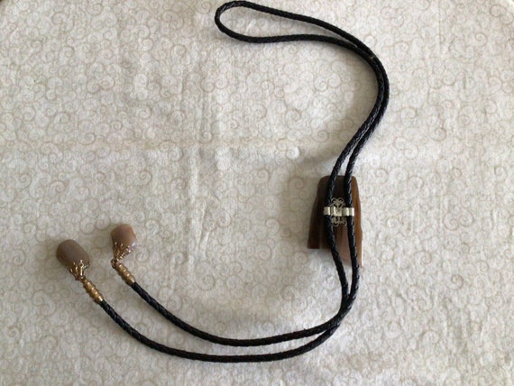 Natural Gemstone Bolo Tie with Matching Lariat En… - image 3