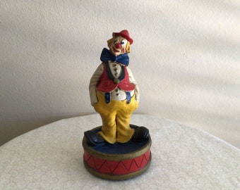 Rare Clown Music Box Playing Lettera A Pinocchio Made in Italy