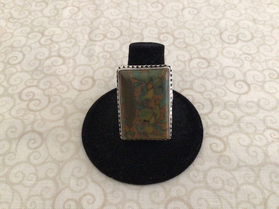 Sterling Silver  Statement Ring Jasper Gemstone V… - image 1