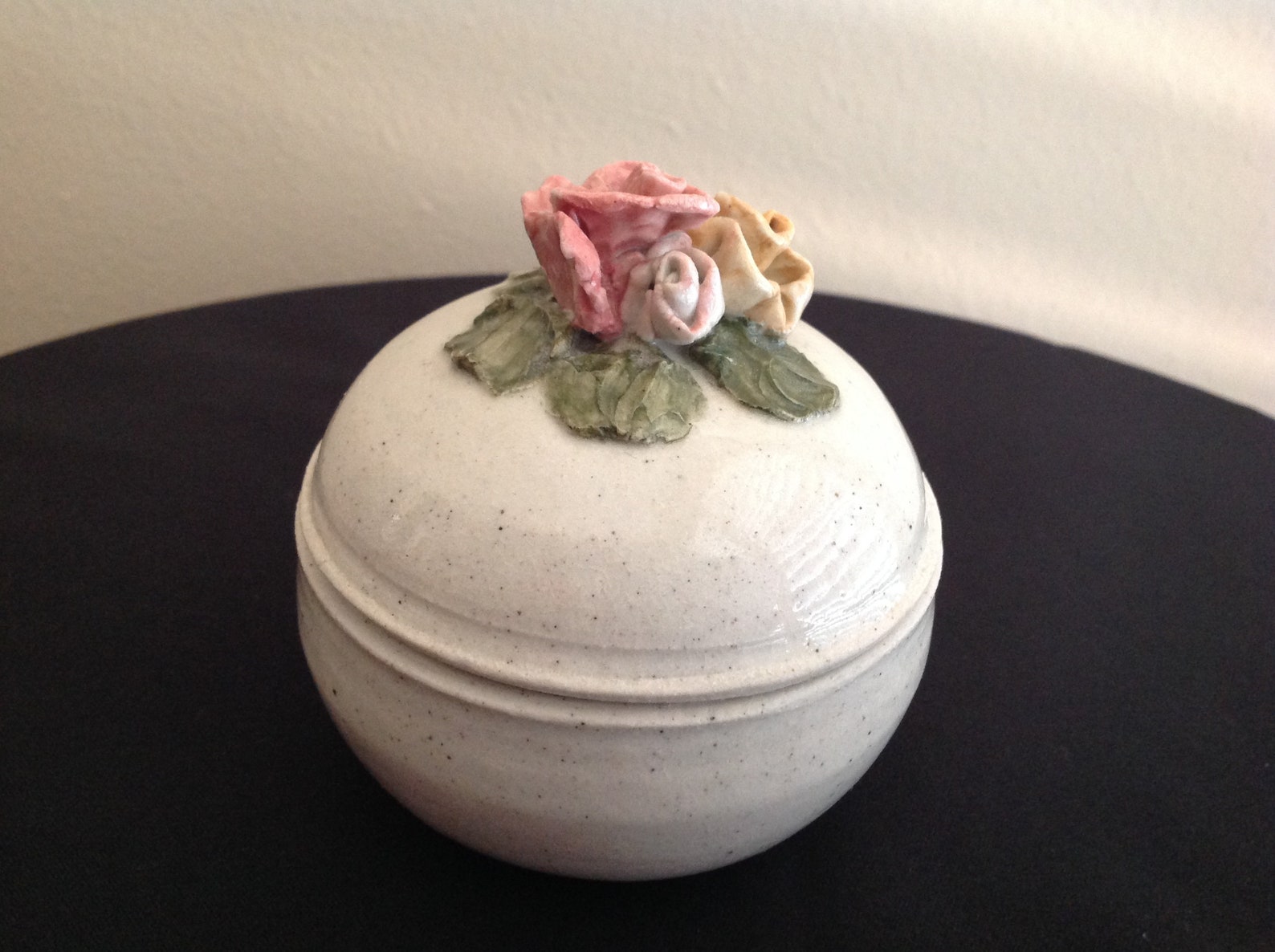 Handmade Ceramic Rose Trinket Dish Etsy