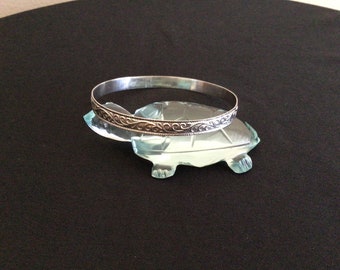 Sterling Silver Bangle Bracelet Scroll or Vine Design