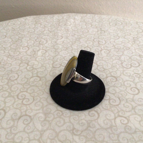 Sterling Silver Statement Ring Tiger Eye Vintage - image 5
