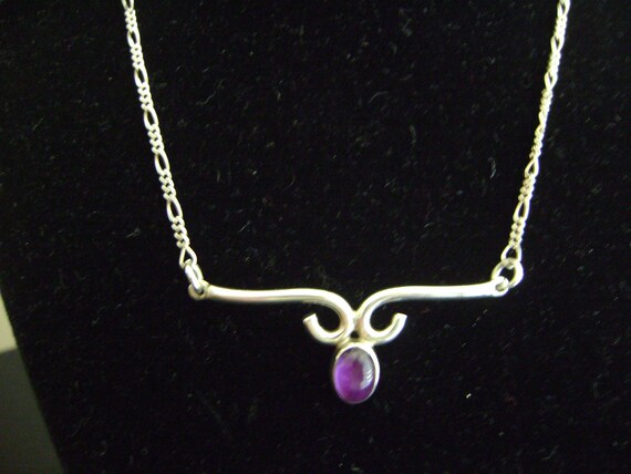 Handmade Amethyst Sterling Silver Choker Necklace - image 4