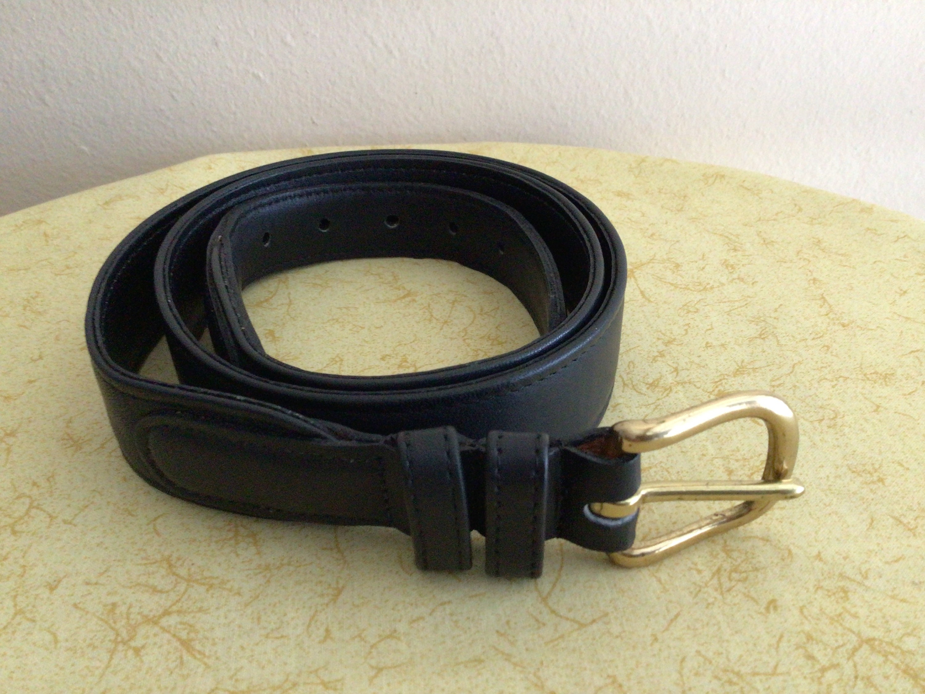 Coach Mens Belt Brass Buckle Black Braided Leather 5922 Size 38 in