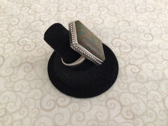 Sterling Silver  Statement Ring Jasper Gemstone V… - image 3