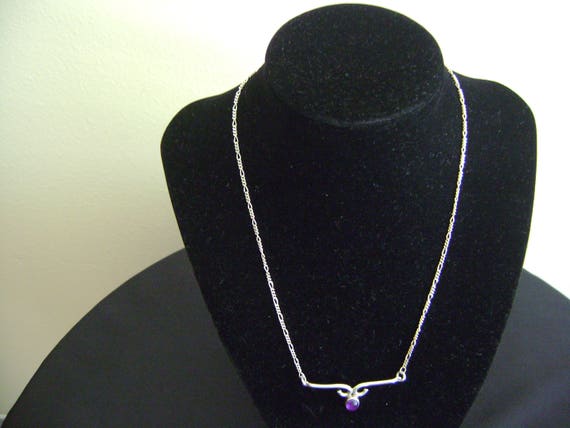 Handmade Amethyst Sterling Silver Choker Necklace - image 3