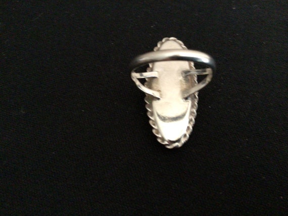 Sterling Silver Long Abalone Shell Ring Size 6 - image 7