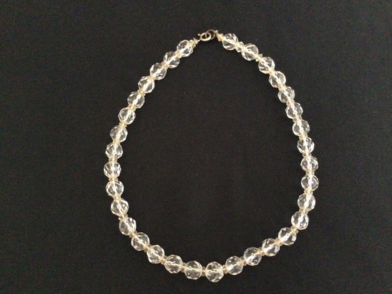 Art Deco Clear Glass Beaded Choker Necklace - image 5