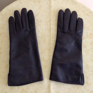 Dark Brown Leather Ladies Gloves Size 7