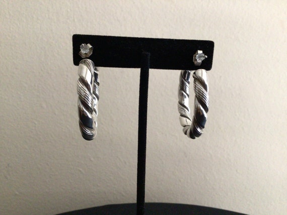 Sterling Silver Large Solid Round Dangle Pierced … - image 5