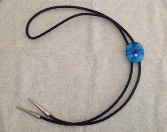 Handmade Dichroic Fused Glass Bolo tie