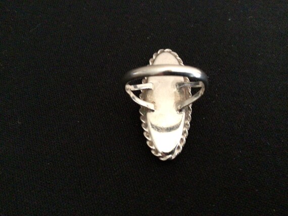 Sterling Silver Long Abalone Shell Ring Size 6 - image 6