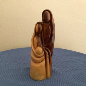 Hand Carved Jesus, Mother Mary and Baby Jesus Statue
