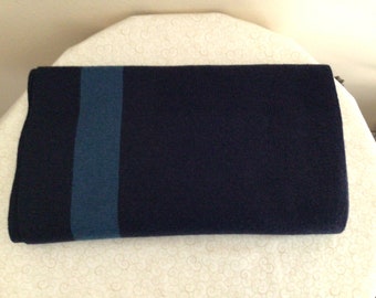 Coach Dark and Blue Stripe Winter Scarf Merino Wool Unisex