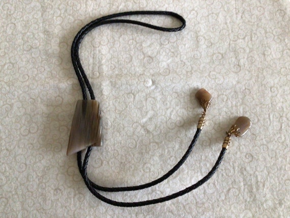 Natural Gemstone Bolo Tie with Matching Lariat En… - image 1