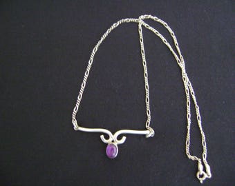 Handmade Amethyst Sterling Silver Choker Necklace