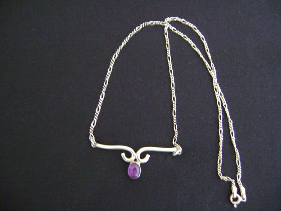 Handmade Amethyst Sterling Silver Choker Necklace - image 1