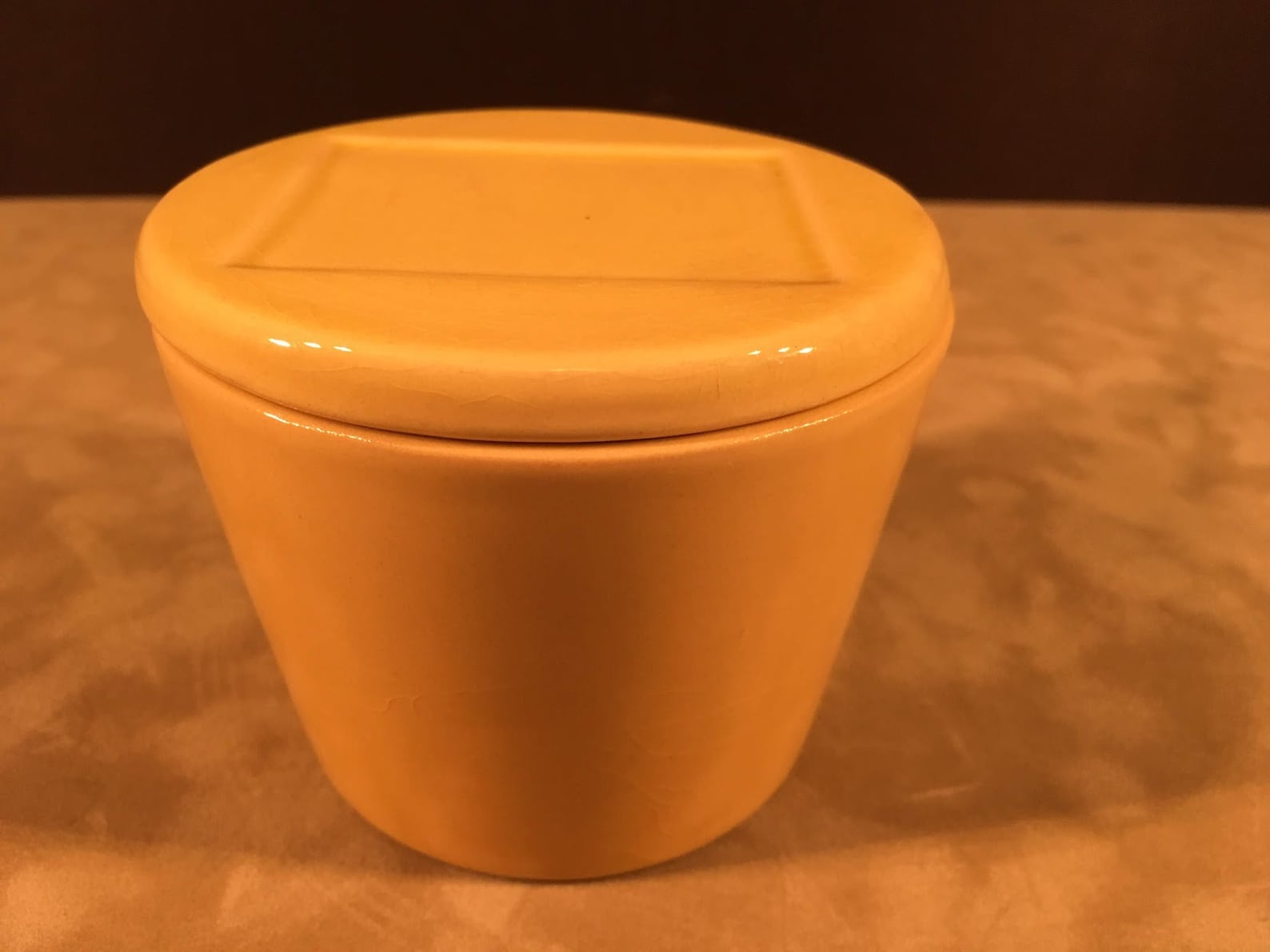KRAFT vintage yellow ceramic container with lid Etsy