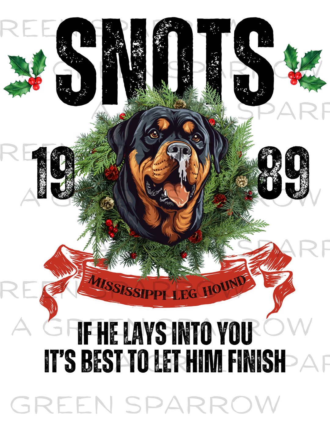 Snots Christmas Vacation PNG Rottweiler Dog 1989 Griswold - Etsy