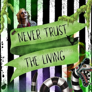 Beetlejuice Beetleguise 20 oz Skinny Tumbler Wrap Sandworm Halloween PNG Digital Instant Download Sublimation DTF Gift