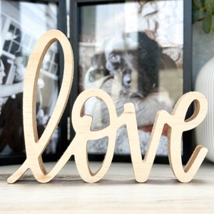 Wood Love Sign Decor | Shelf Decor | Self Standing | Home Decor | Mothers Day Gift | Hand-Lettered | Valentines Day Decor | Valentine Party