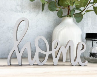 Decorazione per insegna in legno per la casa / Autoportante / Perfetto per la casa / Espositore su mensola, tavolo o da appendere / Regalo per la festa della mamma / Con lettere a mano