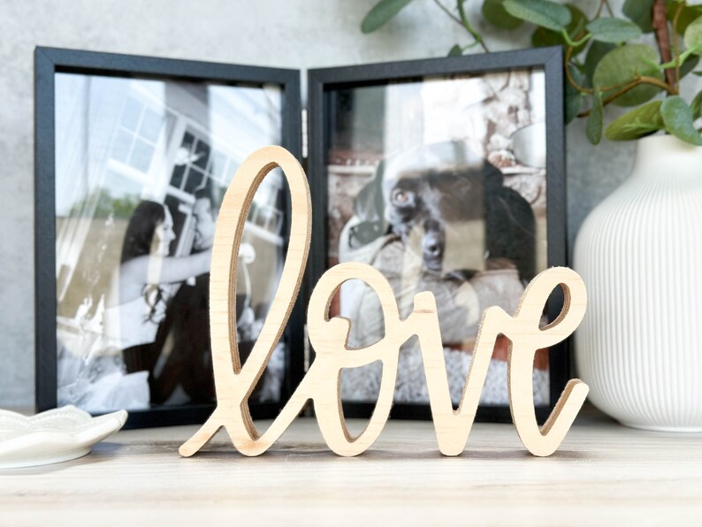 wood love sign