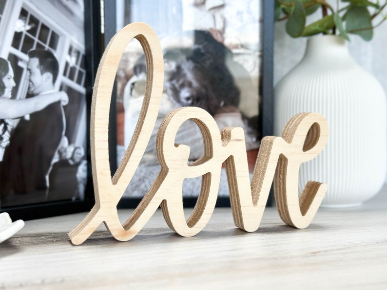 wood love sign