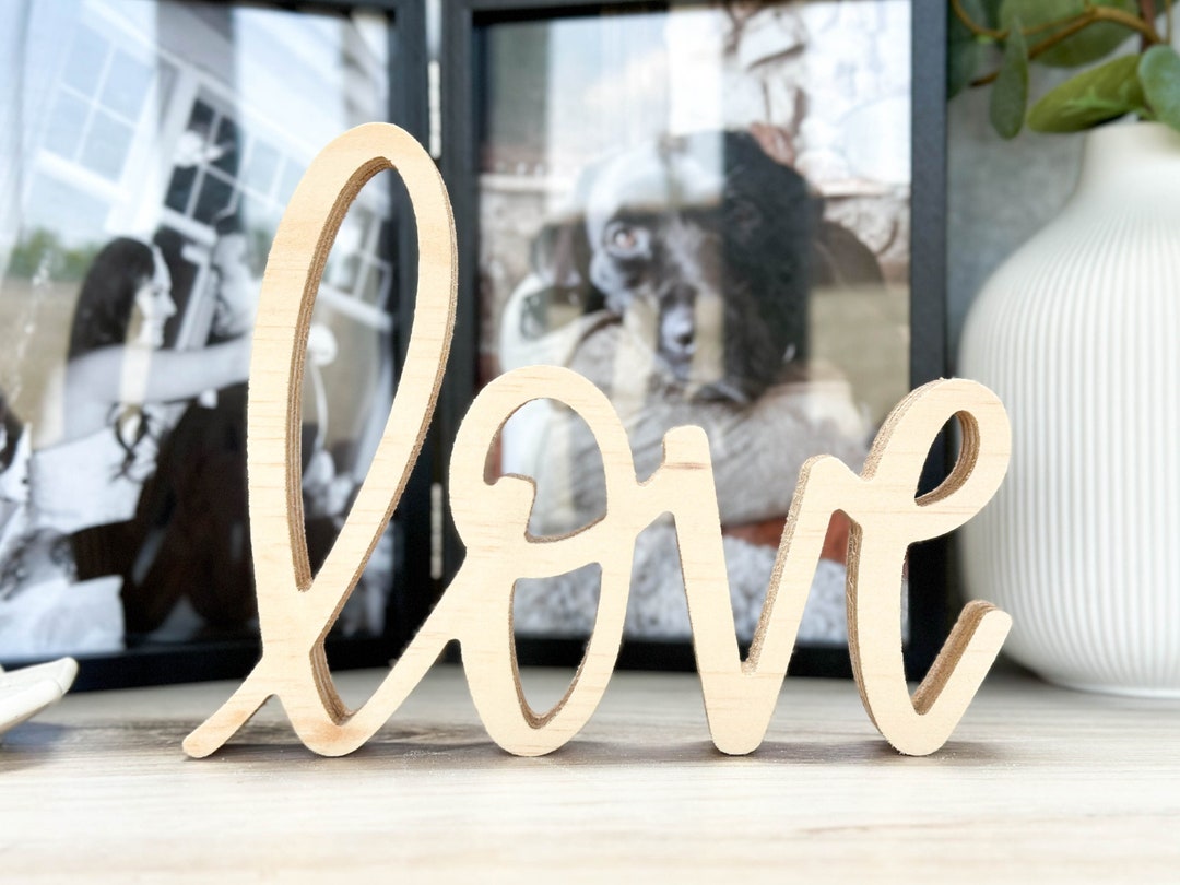 Wood Love Sign Decor | Shelf Decor | Self Standing | Home Decor ...