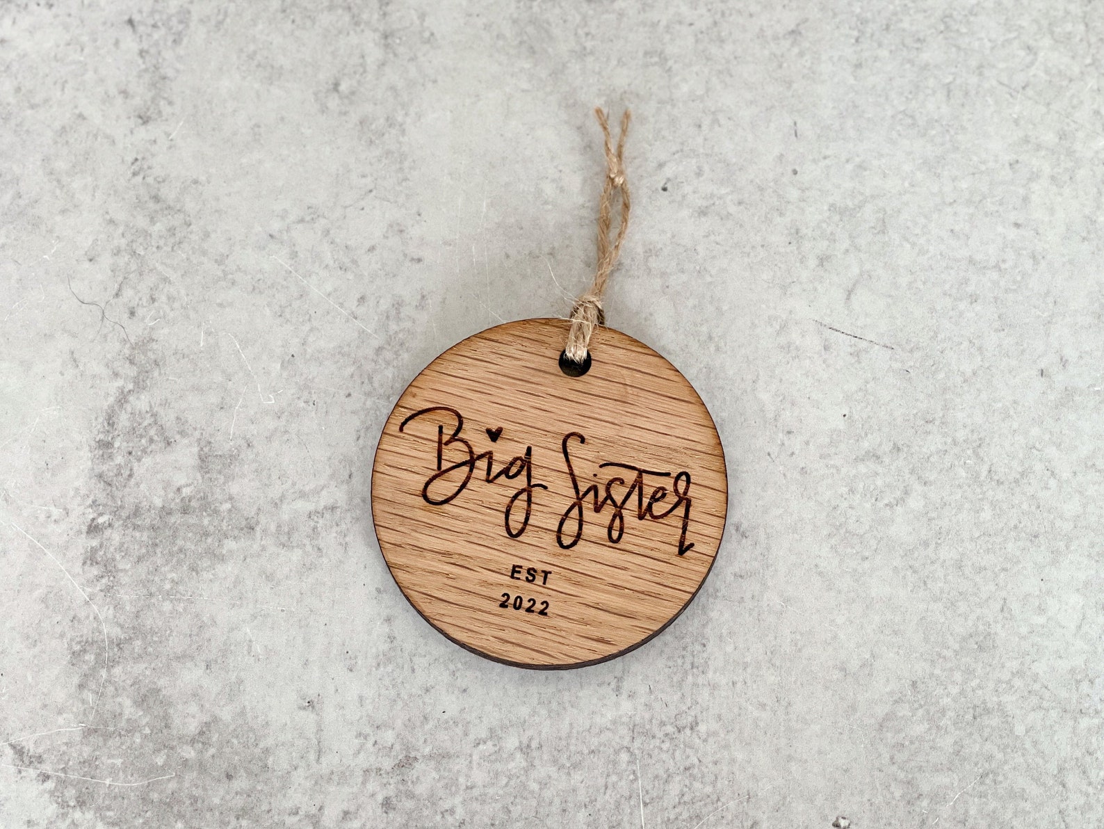 2022 Christmas Gifts For Her Big Sister Est 2022 Christmas Ornament Wood Year Etsy