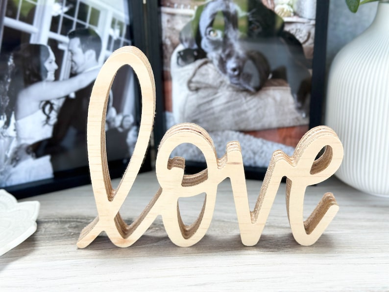 wood love sign