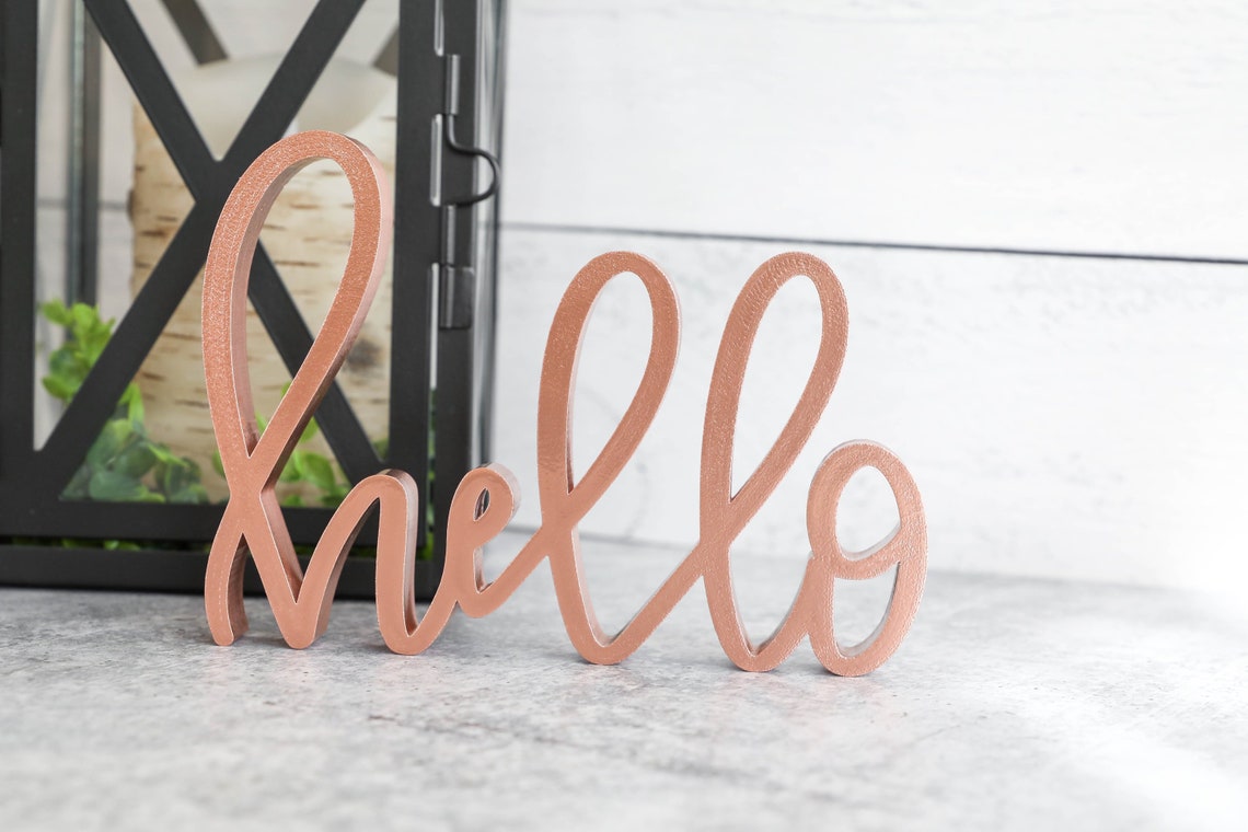 Hello Sign Decor Self Standing Perfect for the Home Etsy