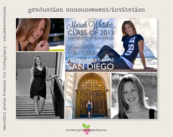 graduation announcement boy etsy