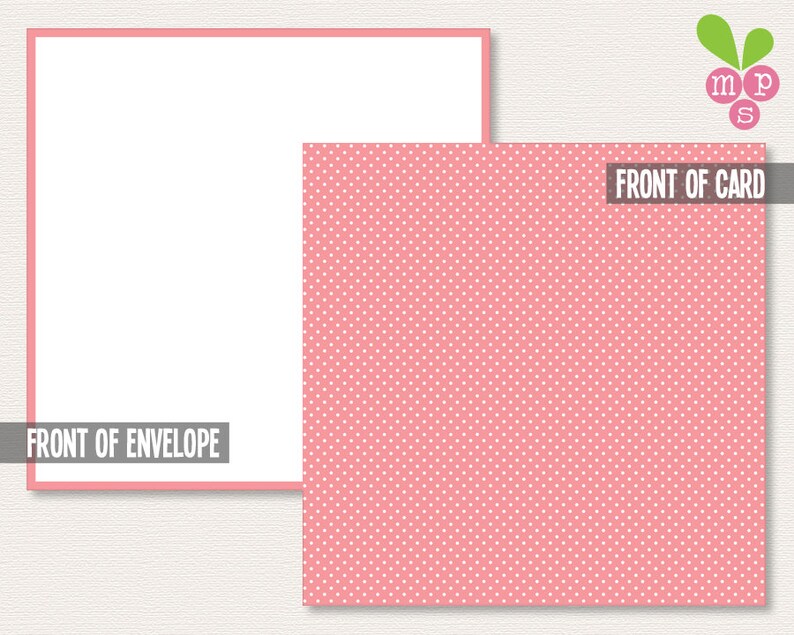 Mini Gift Notecard Buy 4 Salmon Polka Dots Small Gift Enclosure INSTANT DOWNLOAD Get 1 FREE