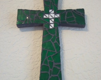 Green with Mirrored Cross Mosaic
