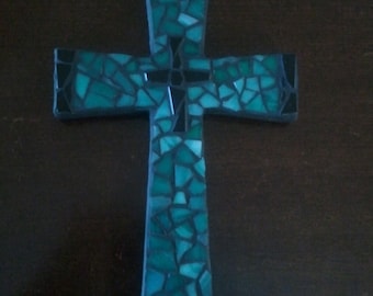 Green and Black Mosaic Cross